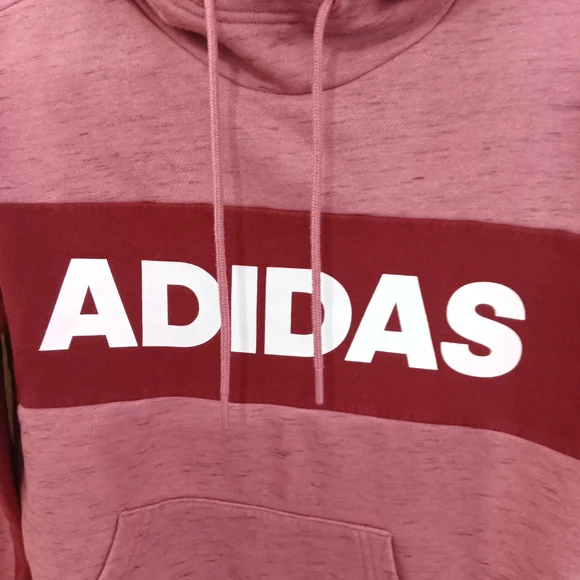 Adidas Pink Maroon Logo Hoodie - Picture 3 of 3